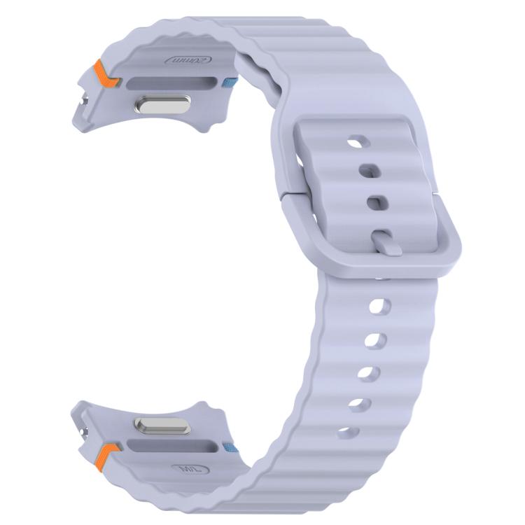 For Samsung Galaxy Watch FE 40mm Wavy Grain Stitched Quick Release Silicone Watch Band