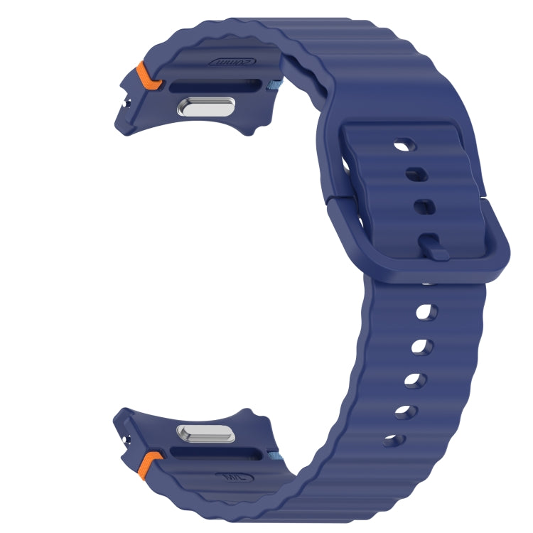 For Samsung Galaxy Watch FE 40mm Wavy Grain Stitched Quick Release Silicone Watch Band