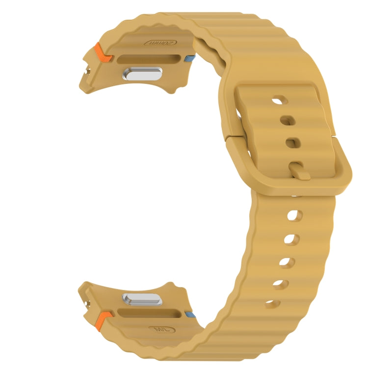 For Samsung Galaxy Watch 5 Golf Edition Wavy Grain Stitched Quick Release Silicone Watch Band