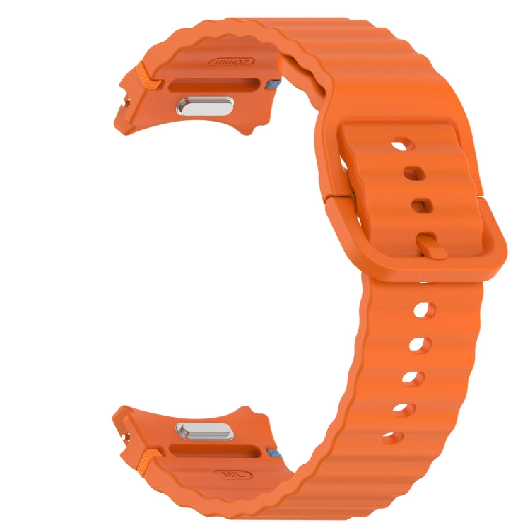 For Samsung Galaxy Watch 5 Pro  45mm Wavy Grain Stitched Quick Release Silicone Watch Band