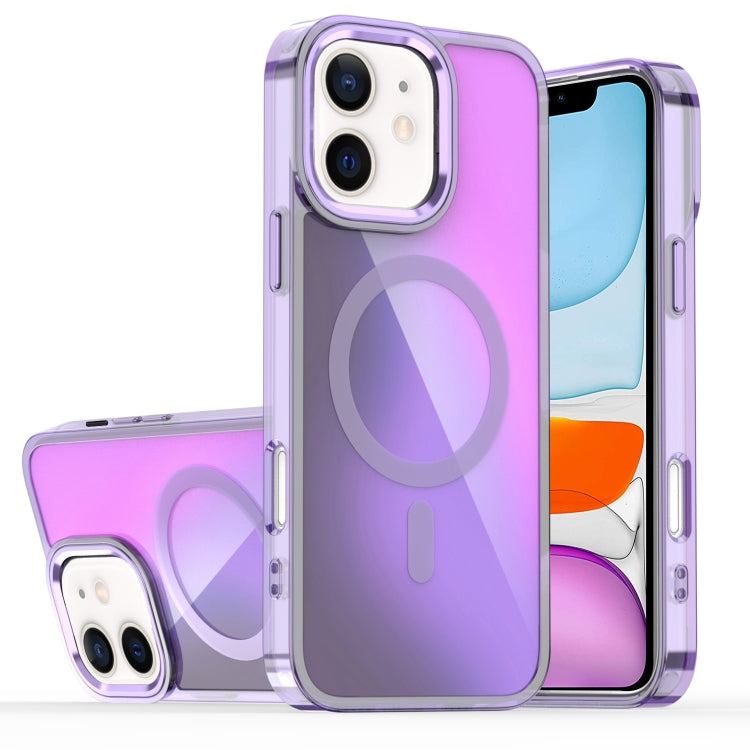 For iPhone 11 Bright Shadow Magsafe Discoloration Phone Case