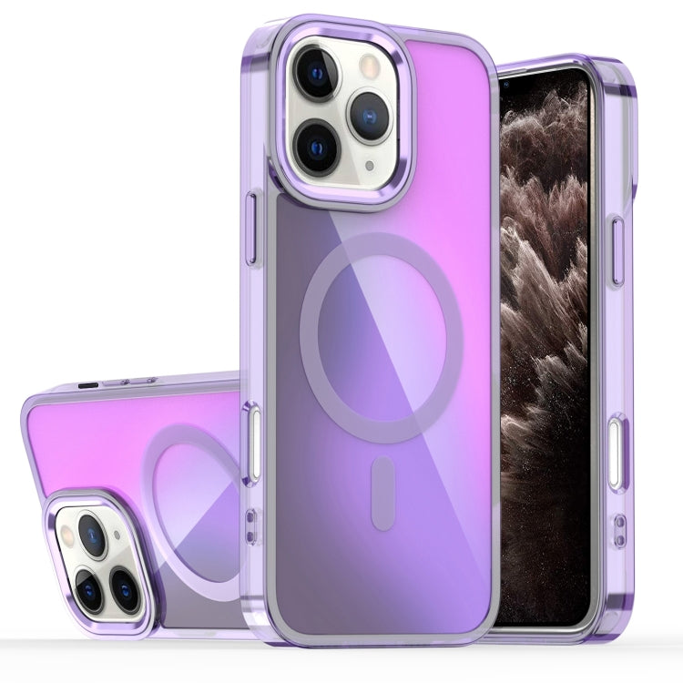 For iPhone 11 Pro Max Bright Shadow Magsafe Discoloration Phone Case