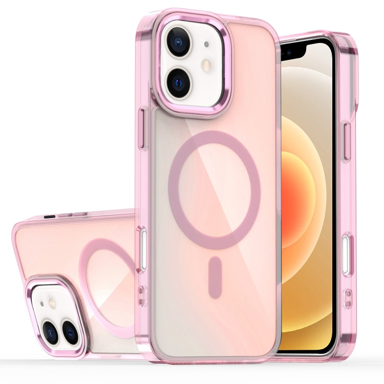 For iPhone 12 Bright Shadow Magsafe Discoloration Phone Case