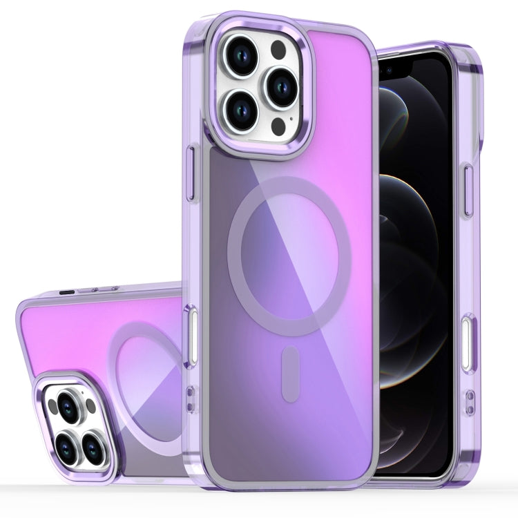 For iPhone 12 Pro Max Bright Shadow Magsafe Discoloration Phone Case