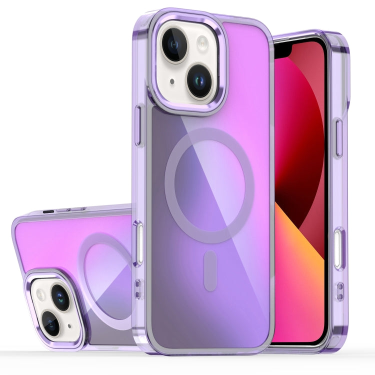 For iPhone 13 Bright Shadow Magsafe Discoloration Phone Case