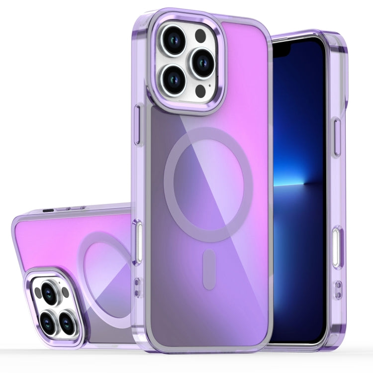 For iPhone 13 Pro Max Bright Shadow Magsafe Discoloration Phone Case