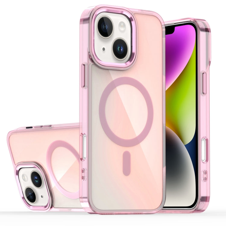 For iPhone 14 Bright Shadow Magsafe Discoloration Phone Case