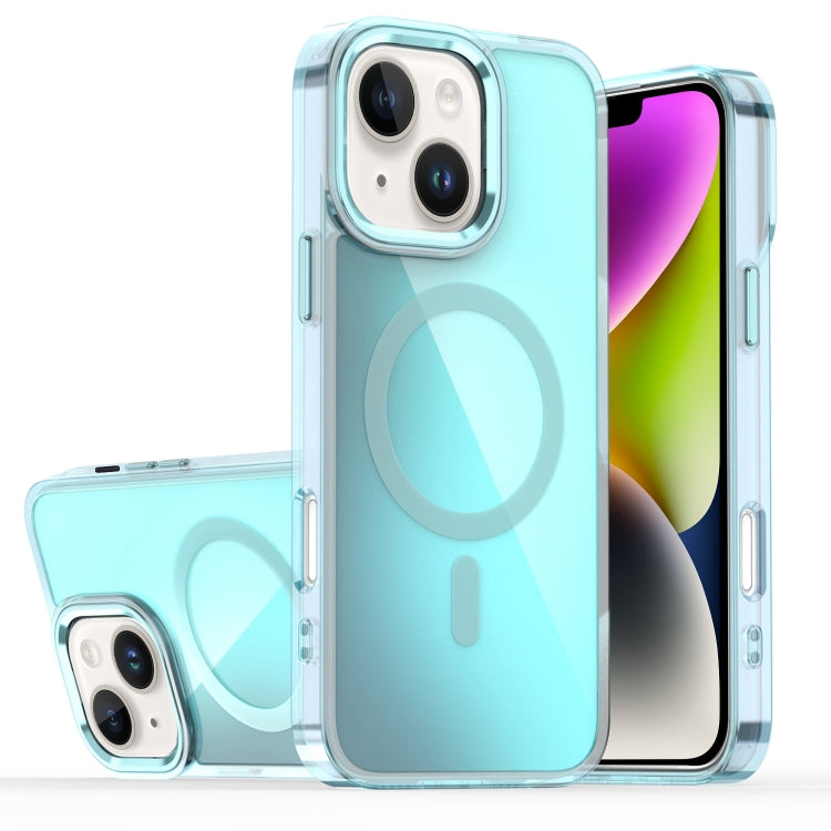 For iPhone 14 Bright Shadow Magsafe Discoloration Phone Case