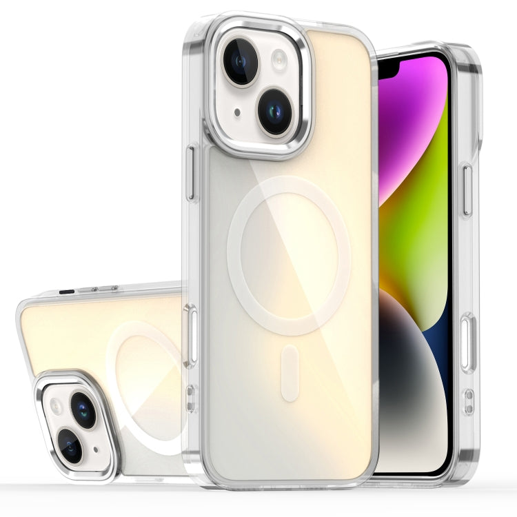 For iPhone 14 Bright Shadow Magsafe Discoloration Phone Case