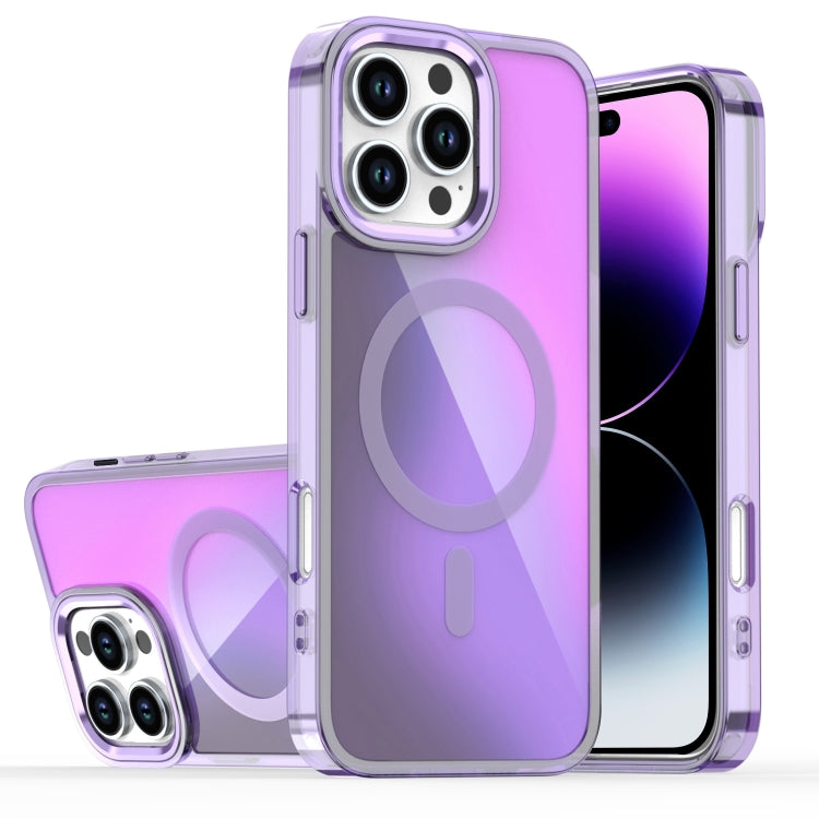 For iPhone 14 Pro Bright Shadow Magsafe Discoloration Phone Case
