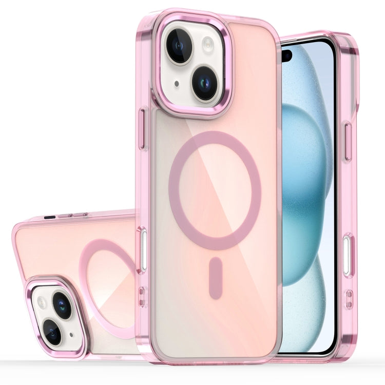 For iPhone 15 Bright Shadow Magsafe Discoloration Phone Case