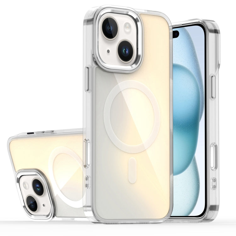 For iPhone 15 Bright Shadow Magsafe Discoloration Phone Case