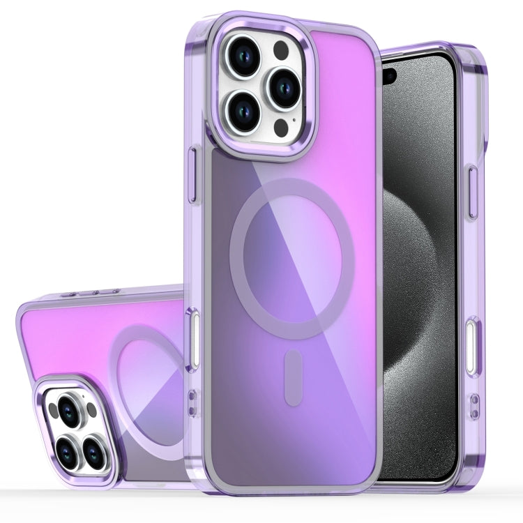 For iPhone 15 Pro Max Bright Shadow Magsafe Discoloration Phone Case