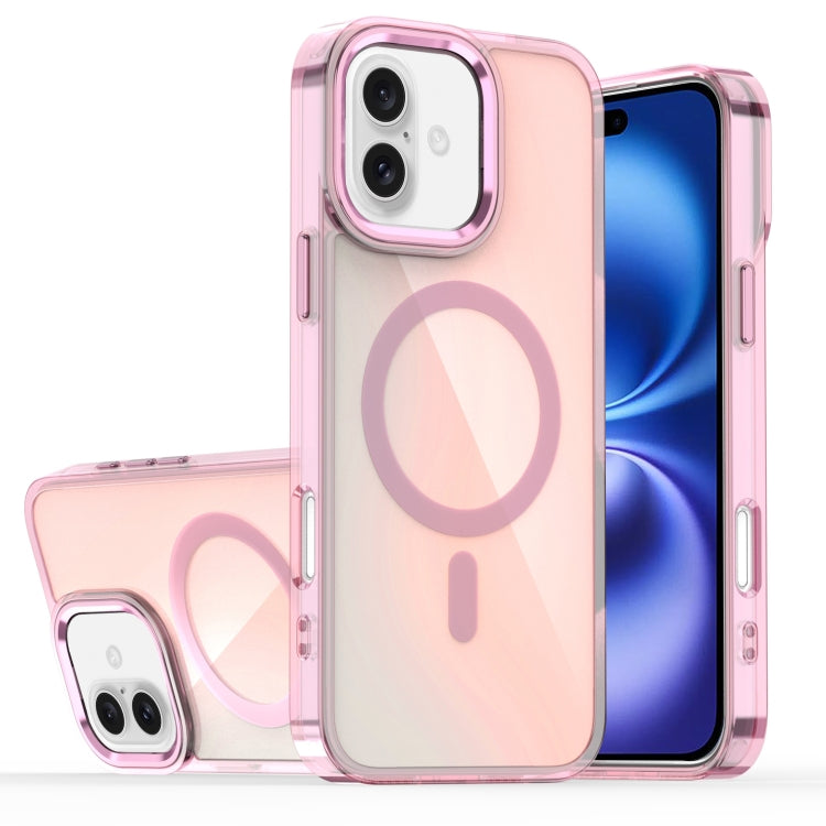 For iPhone 16 Plus Bright Shadow Magsafe Discoloration Phone Case
