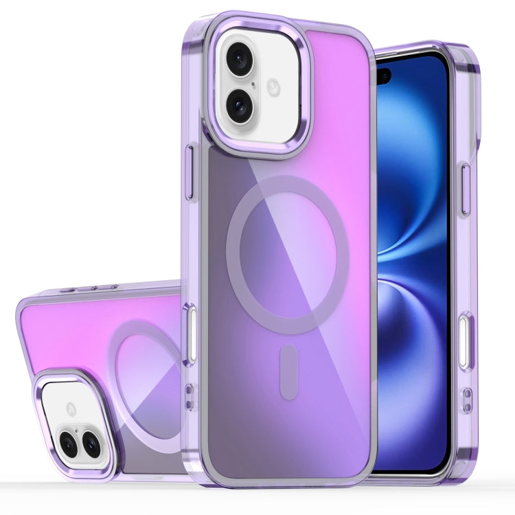 For iPhone 16 Plus Bright Shadow Magsafe Discoloration Phone Case