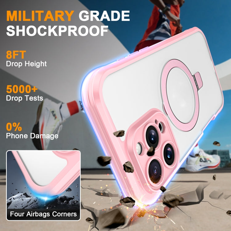 For iPhone 16 Pro Max Skin Feel MagSafe Holder 360 Full Body Phone Case