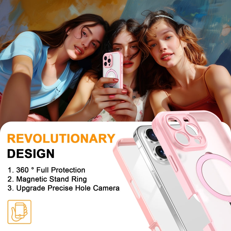 For iPhone 16 Pro Max Skin Feel MagSafe Holder 360 Full Body Phone Case