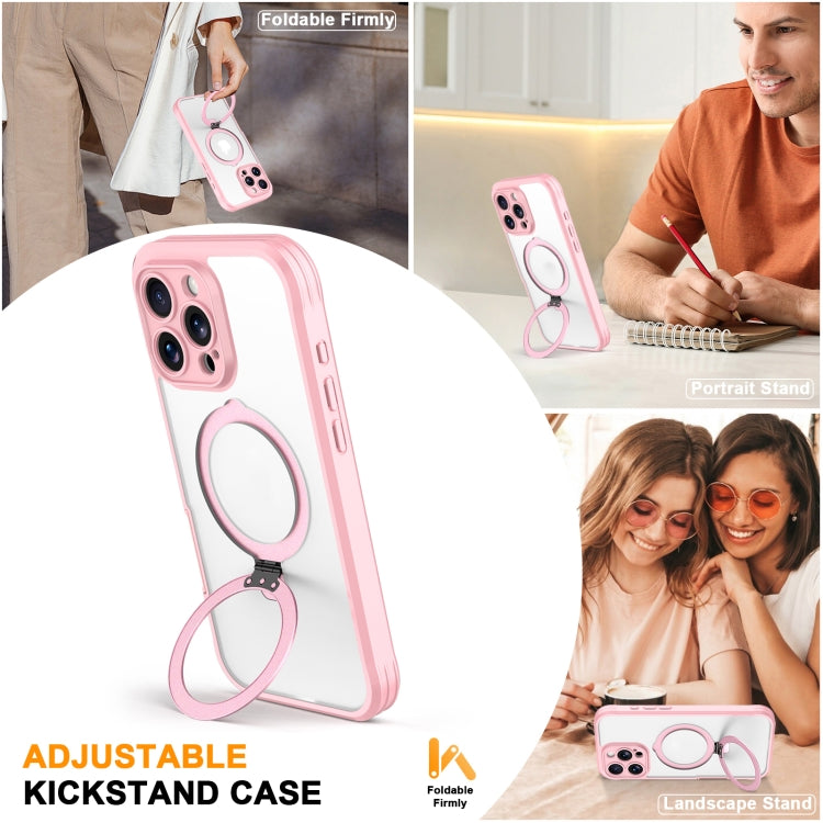 For iPhone 16 Pro Max Skin Feel MagSafe Holder 360 Full Body Phone Case