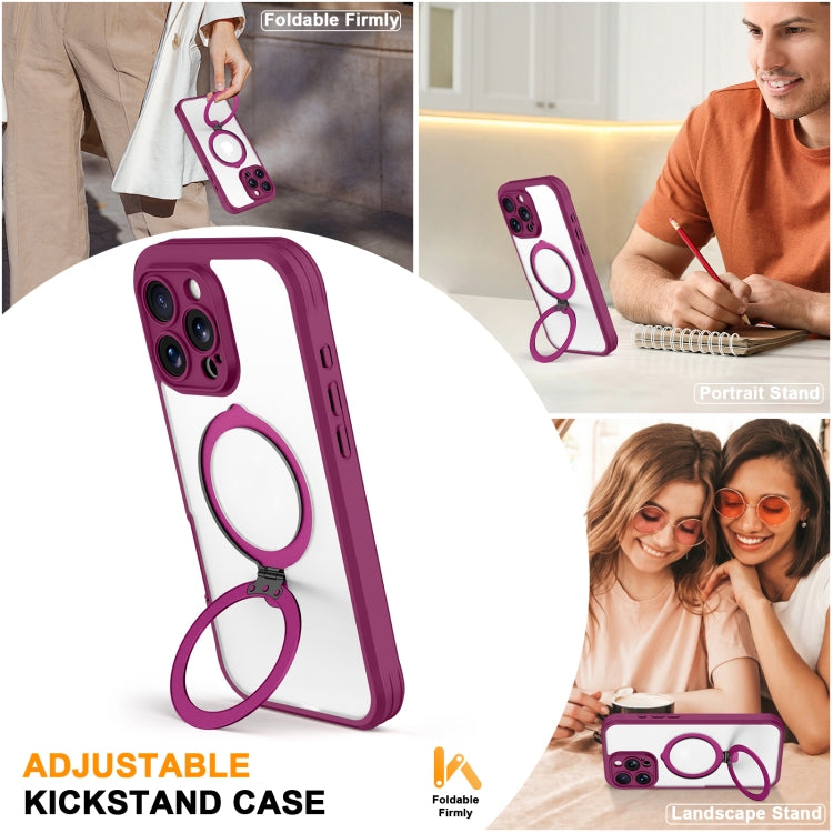 For iPhone 16 Pro Max Skin Feel MagSafe Holder 360 Full Body Phone Case