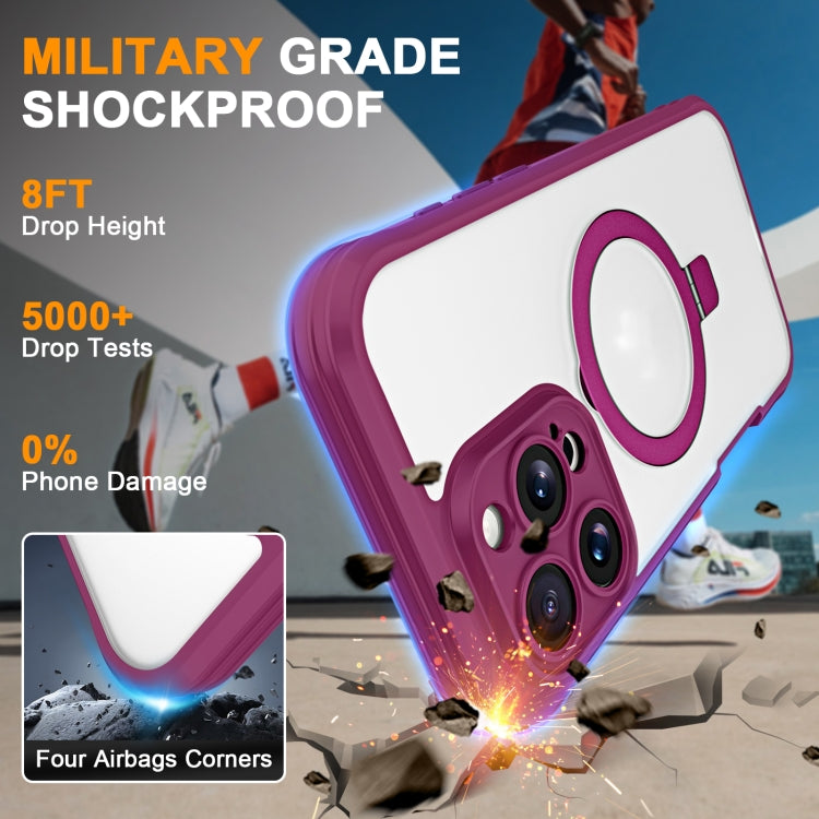 For iPhone 16 Pro Skin Feel MagSafe Holder 360 Full Body Phone Case
