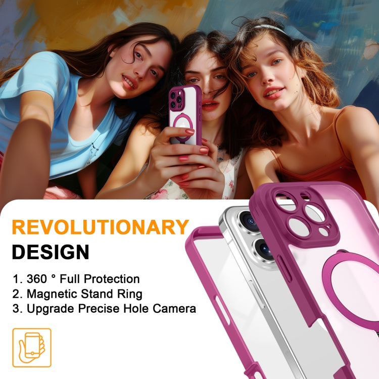 For iPhone 16 Pro Skin Feel MagSafe Holder 360 Full Body Phone Case