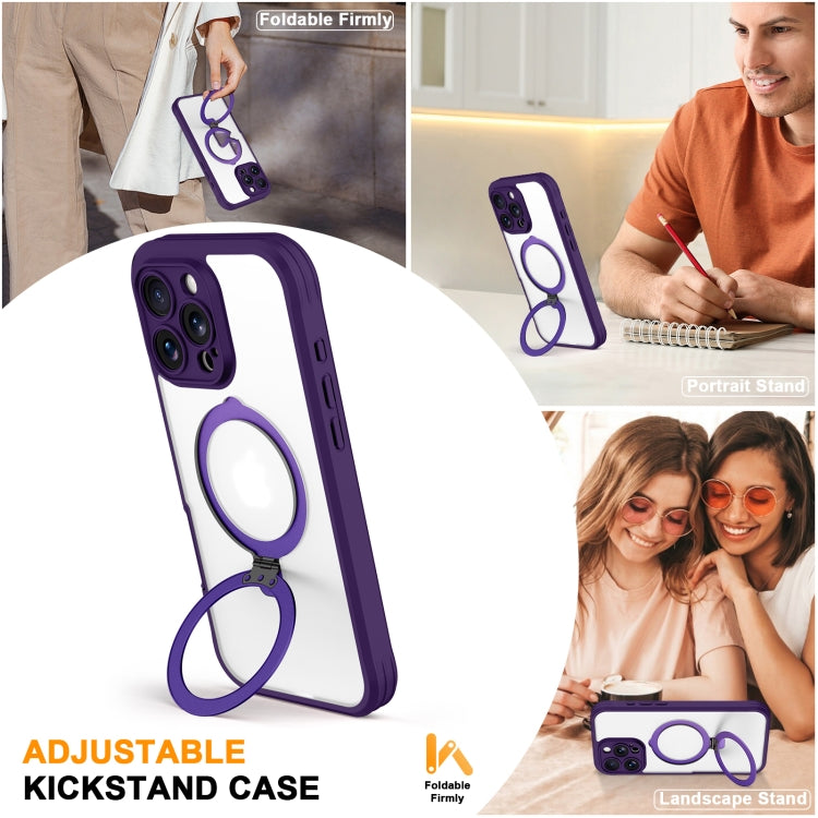 For iPhone 16 Pro Skin Feel MagSafe Holder 360 Full Body Phone Case