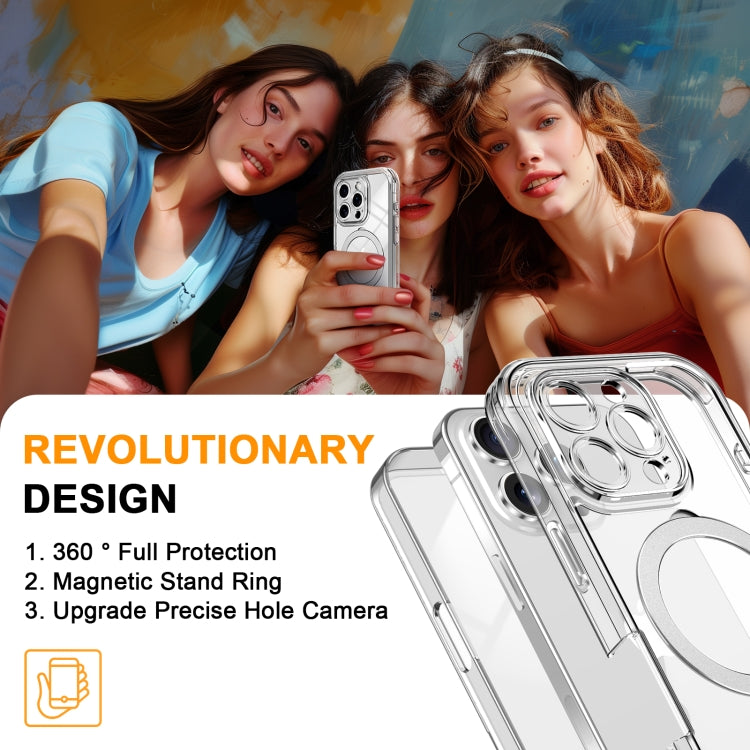 For iPhone 16 Pro Skin Feel MagSafe Holder 360 Full Body Phone Case