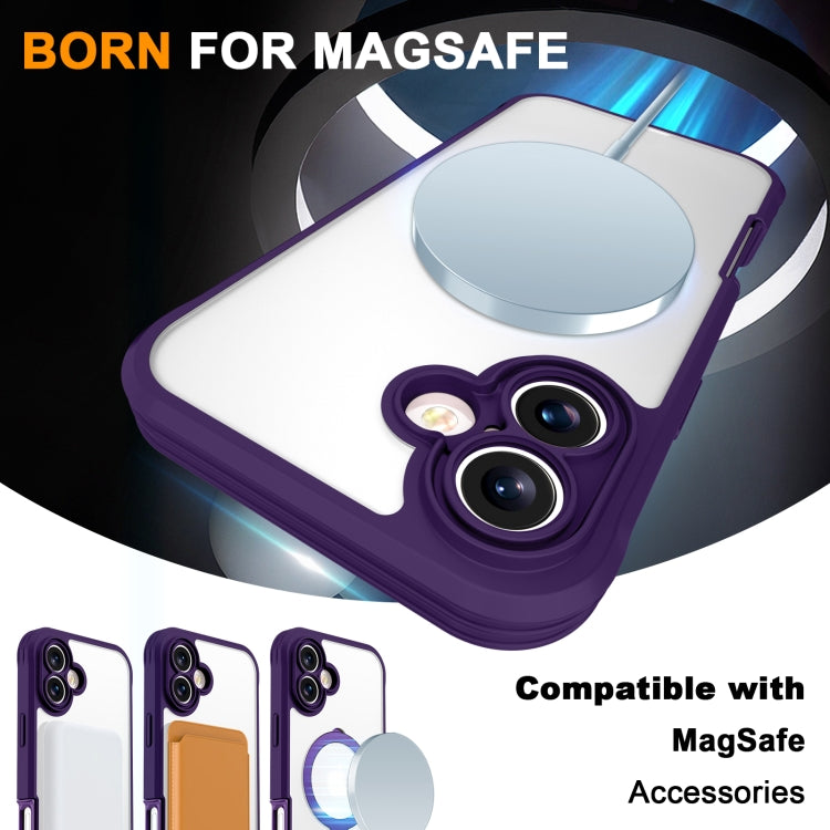 For iPhone 16 Skin Feel MagSafe Holder 360 Full Body Phone Case