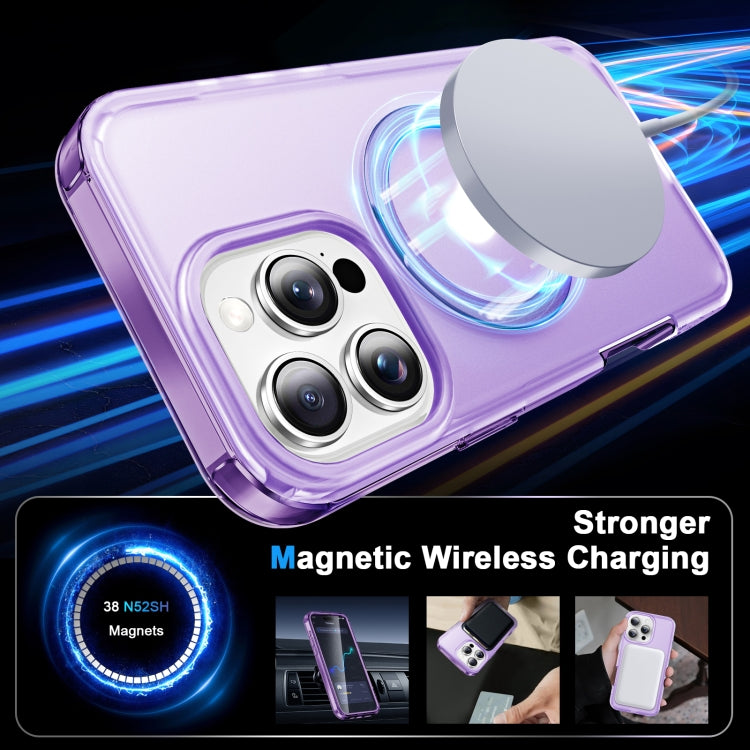For iPhone 16 Pro Frosted Skin Feel MagSafe Holder 360 Full Body Phone Case