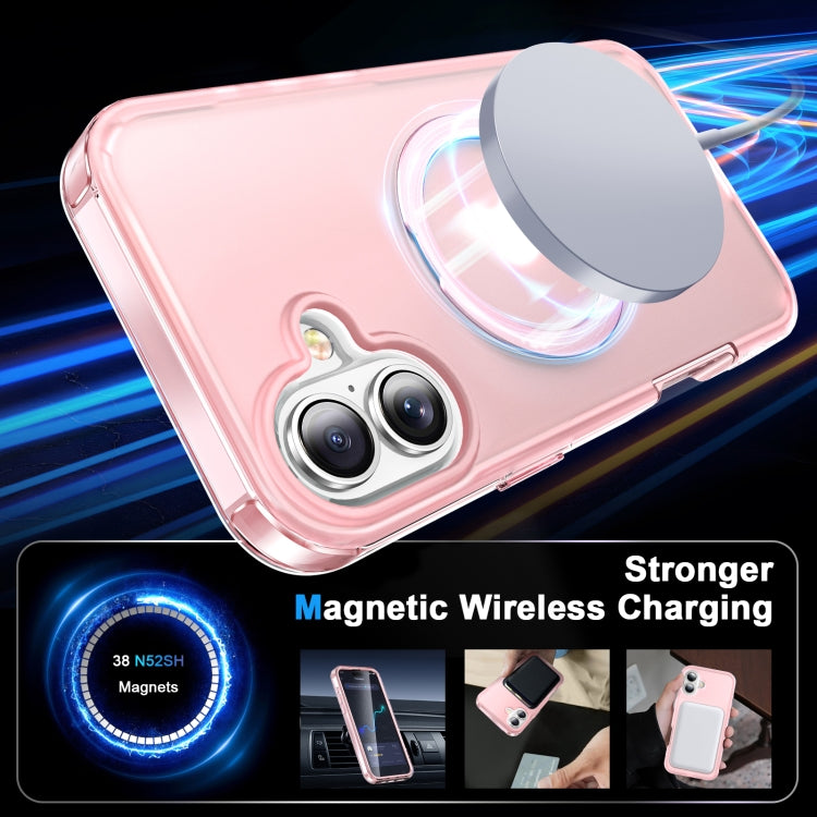 For iPhone 16 Frosted Skin Feel MagSafe Holder 360 Full Body Phone Case