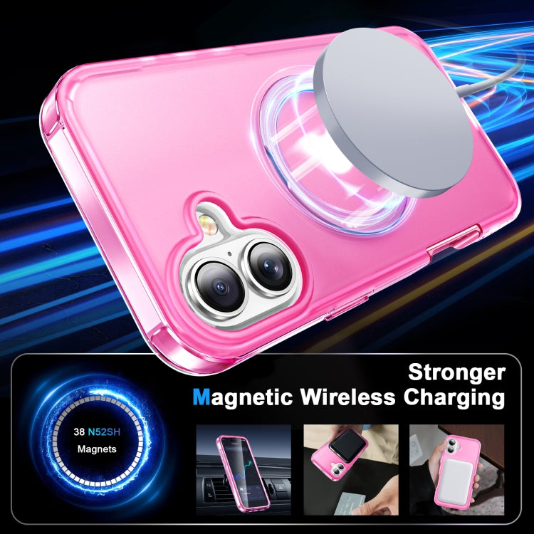 For iPhone 16 Frosted Skin Feel MagSafe Holder 360 Full Body Phone Case