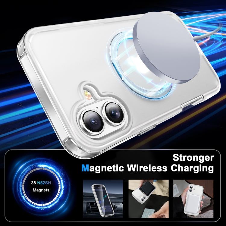 For iPhone 16 Frosted Skin Feel MagSafe Holder 360 Full Body Phone Case