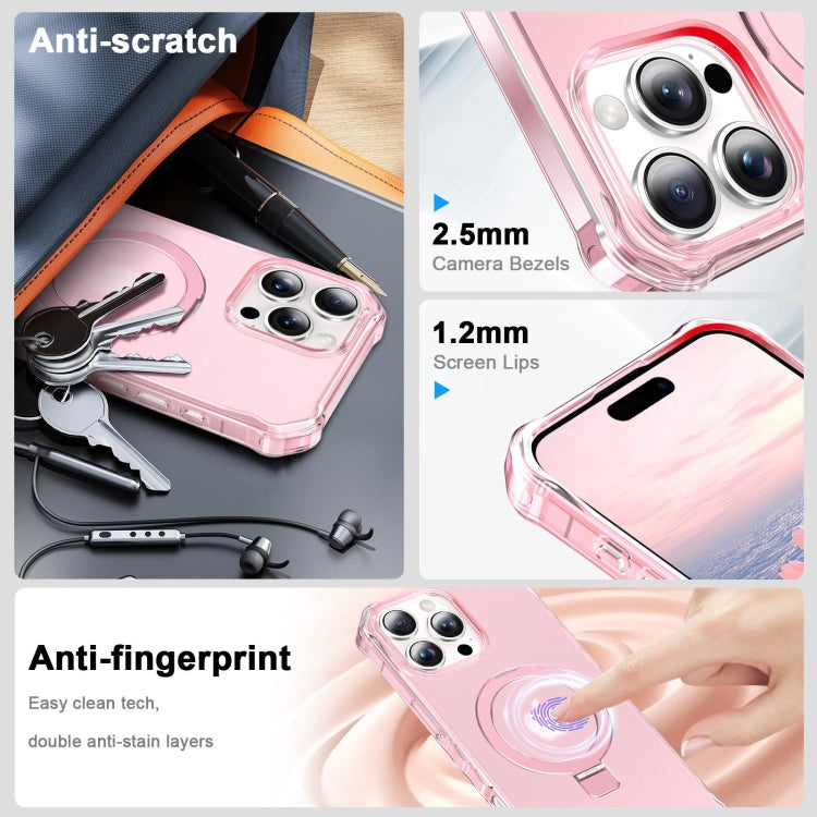 For iPhone 16 Pro Max Frosted Wave MagSafe Holder Phone Case
