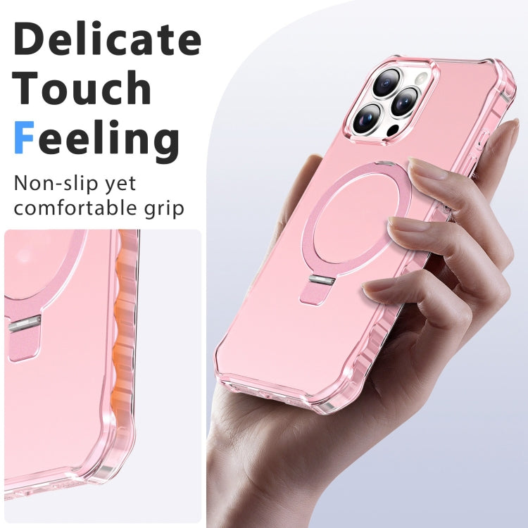 For iPhone 16 Pro Max Frosted Wave MagSafe Holder Phone Case