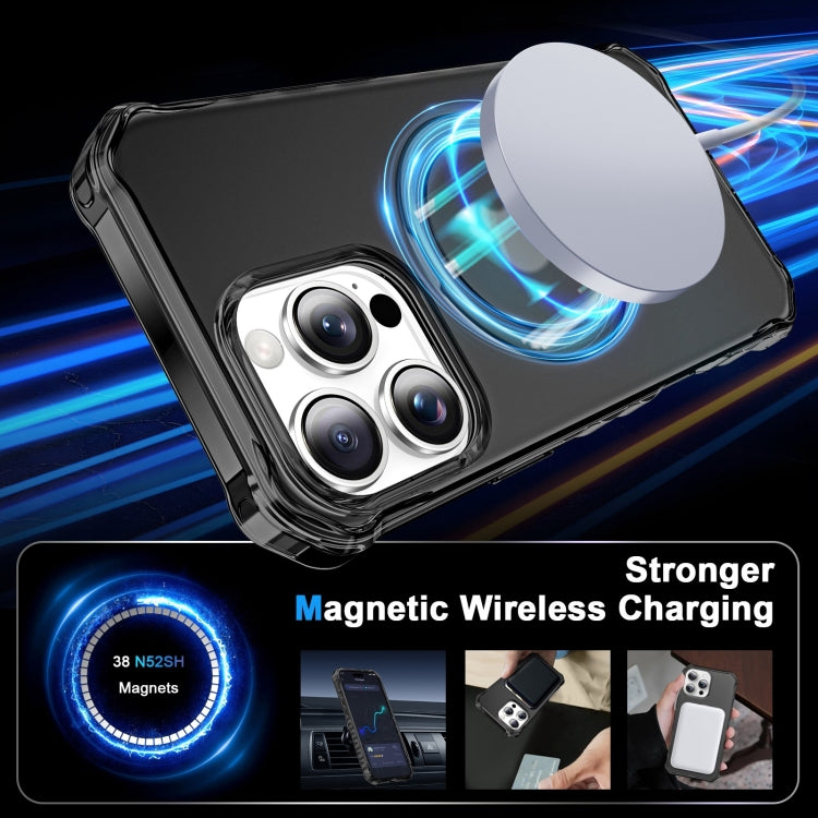For iPhone 16 Pro Max Frosted Wave MagSafe Holder Phone Case