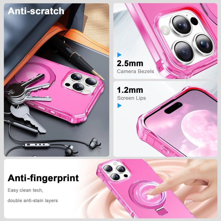 For iPhone 16 Pro Max Frosted Wave MagSafe Holder Phone Case