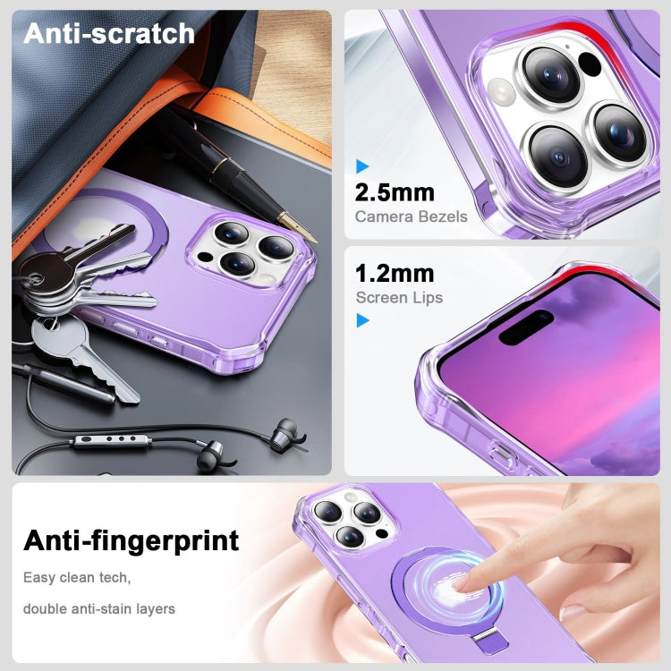 For iPhone 16 Pro Max Frosted Wave MagSafe Holder Phone Case