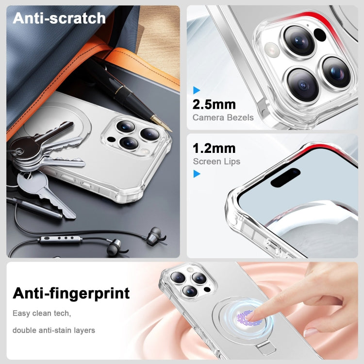 For iPhone 16 Pro Max Frosted Wave MagSafe Holder Phone Case
