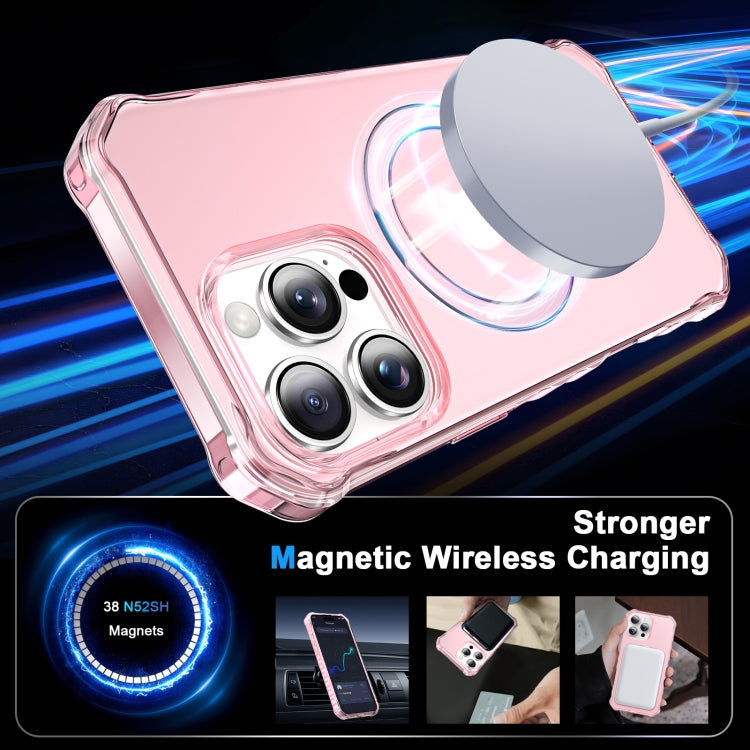 For iPhone 16 Pro Frosted Wave MagSafe Holder Phone Case