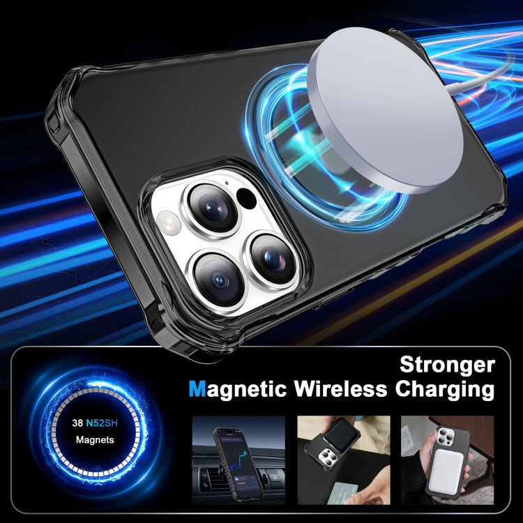 For iPhone 16 Pro Frosted Wave MagSafe Holder Phone Case