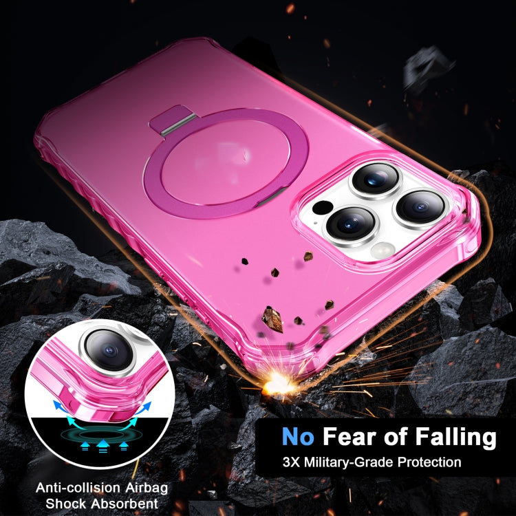 For iPhone 16 Pro Frosted Wave MagSafe Holder Phone Case