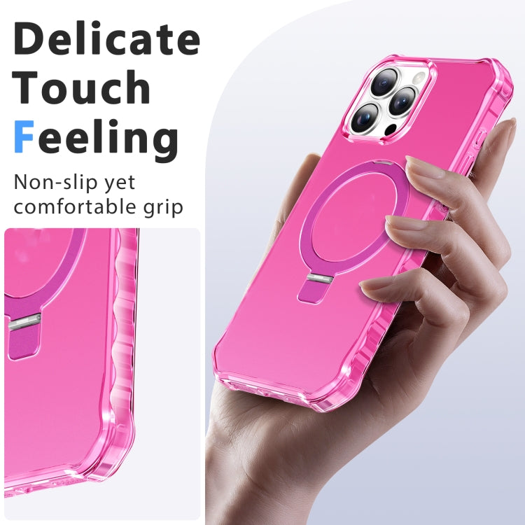 For iPhone 16 Pro Frosted Wave MagSafe Holder Phone Case