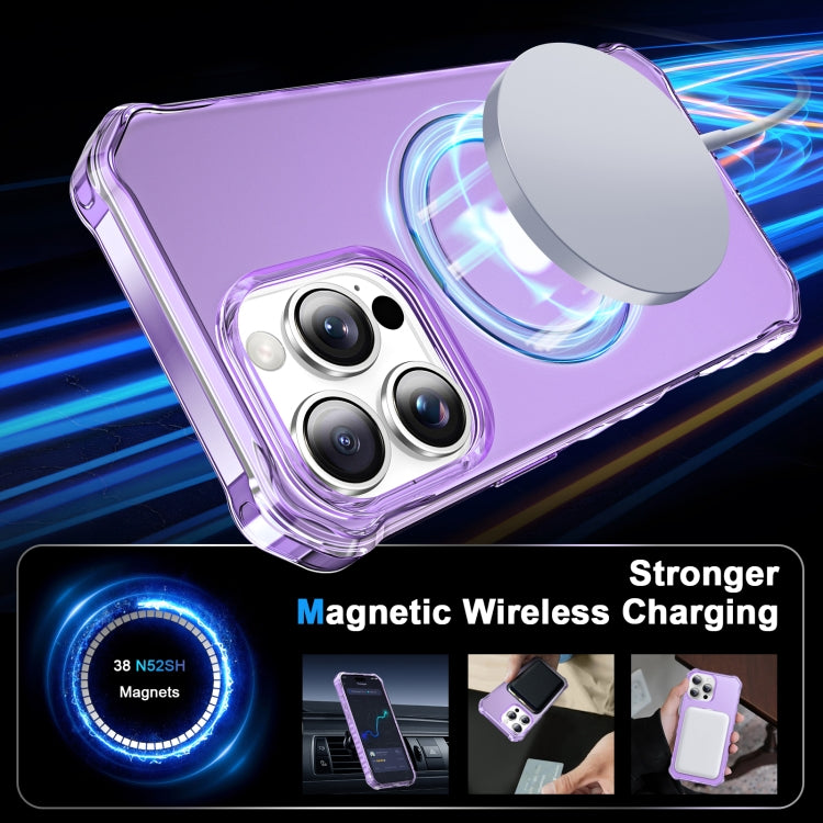 For iPhone 16 Pro Frosted Wave MagSafe Holder Phone Case