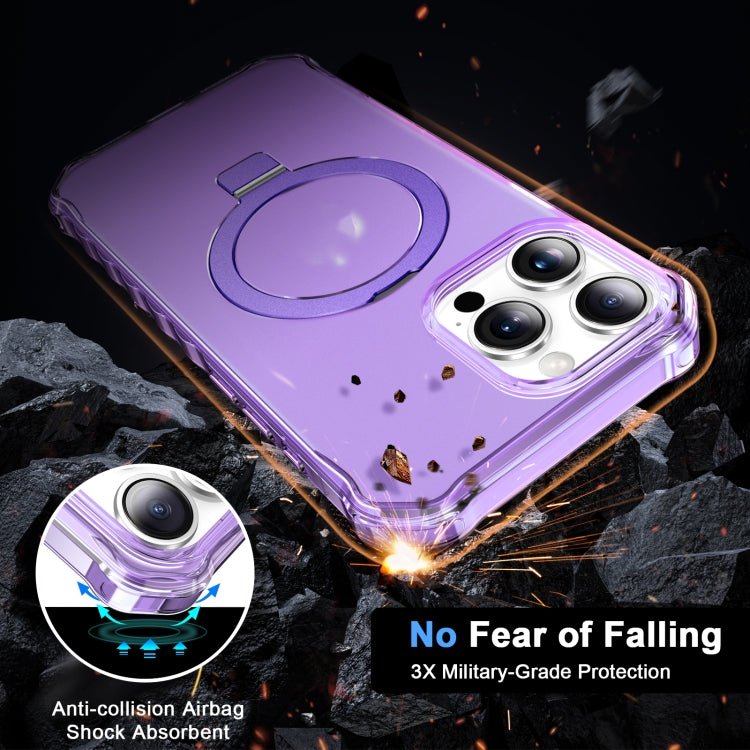 For iPhone 16 Pro Frosted Wave MagSafe Holder Phone Case