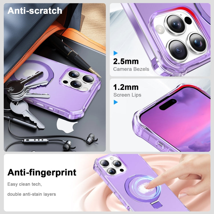 For iPhone 16 Pro Frosted Wave MagSafe Holder Phone Case