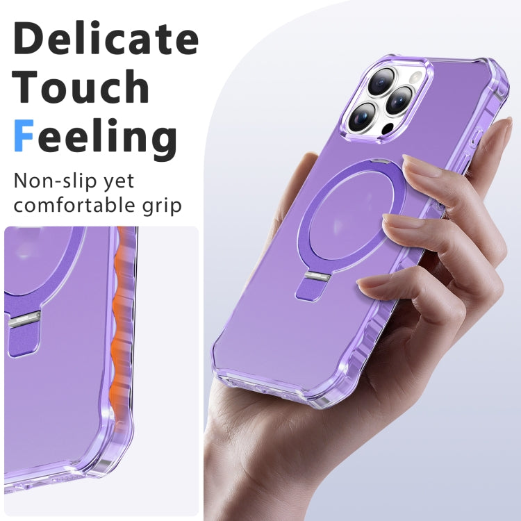 For iPhone 16 Pro Frosted Wave MagSafe Holder Phone Case