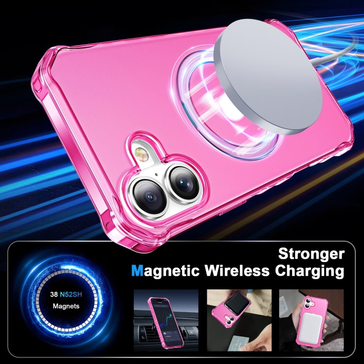 For iPhone 16 Frosted Wave MagSafe Holder Phone Case