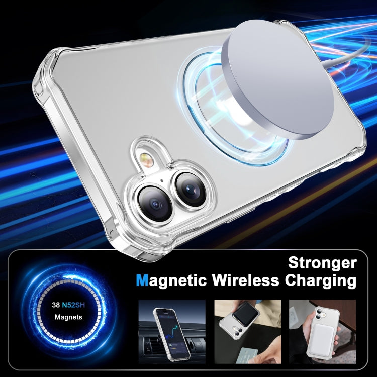 For iPhone 16 Frosted Wave MagSafe Holder Phone Case