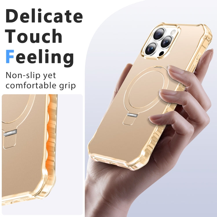 For iPhone 16 Pro Max Clear Wave MagSafe Holder Phone Case