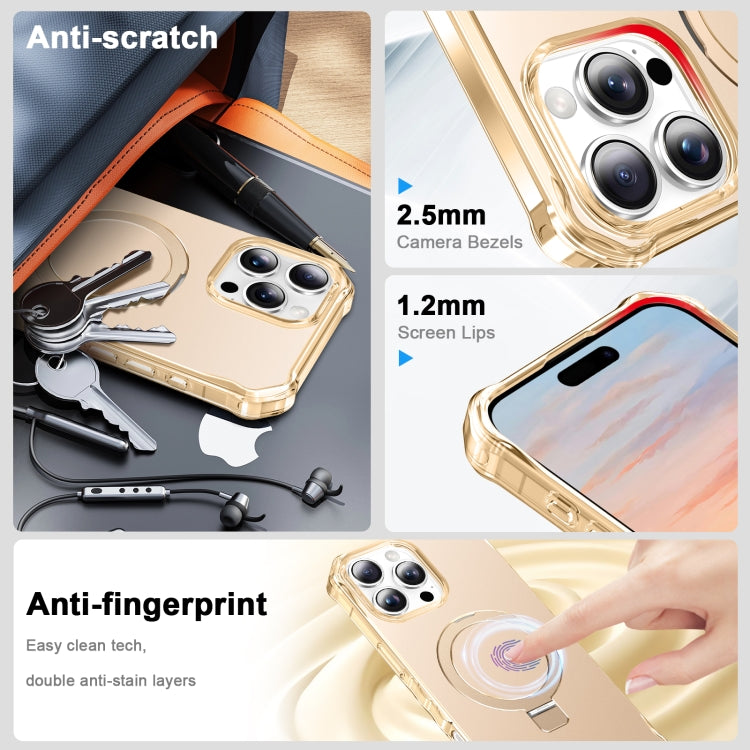 For iPhone 16 Pro Clear Wave MagSafe Holder Phone Case